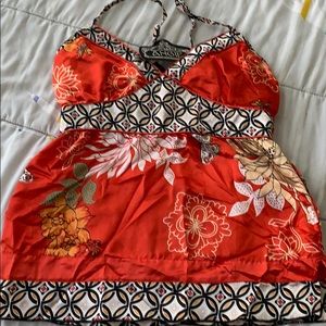 New Super sexy red floral camisole top